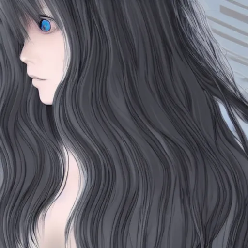 Flowy Natural Wavy Anime Messy Hair Silver