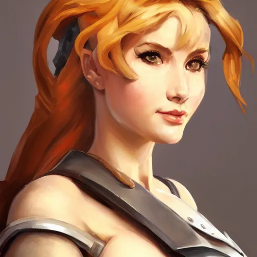 Image similar to greg manchess portrait painting of partially armored sallya from fire emblem as overwatch character, medium shot, asymmetrical, profile picture, organic painting, sunny day, matte painting, bold shapes, hard edges, street art, trending on artstation, by huang guangjian and gil elvgren and sachin teng