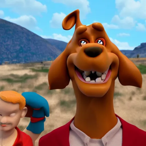 Image similar to 3D render of Scooby Doo, trending in artstation
