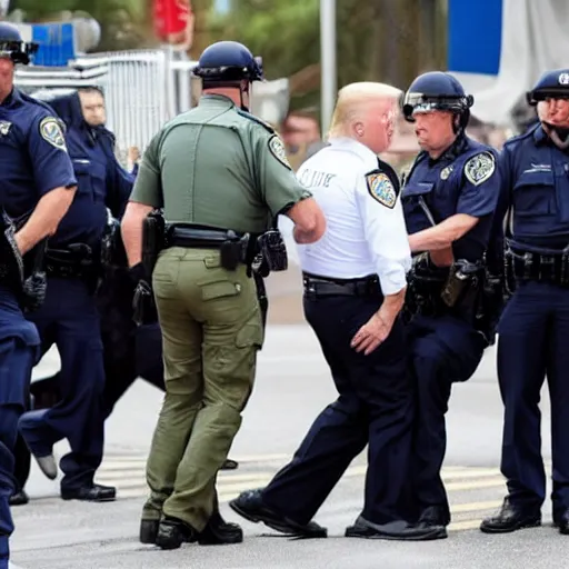 Image similar to donald trump getting arrested