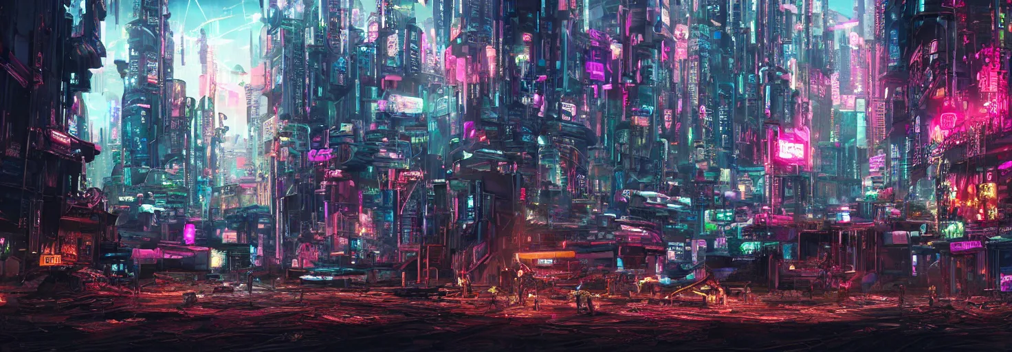 Prompt: photo of a cyberpunk landscape with many big chungus