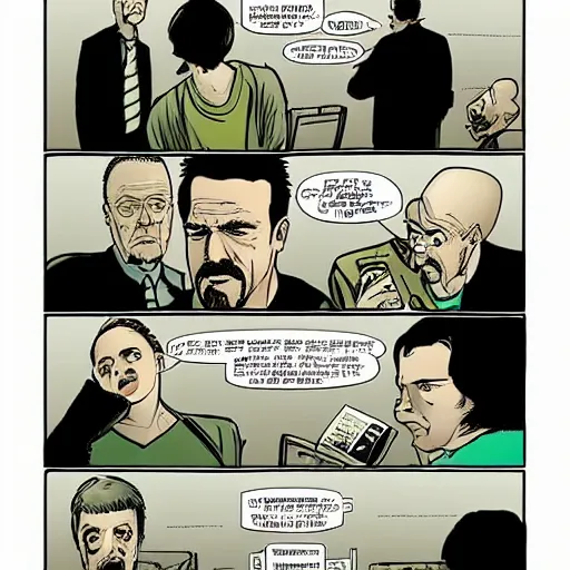 Image similar to Breaking Bad, “One Minute,” Season 3, Episode 7 as vertigo comic,