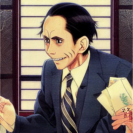 Image similar to anime joseph goebbels by hasui kawase by richard schmid