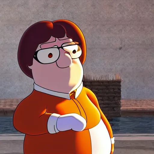 Prompt: Peter griffin, portrayed as a god who knows everything, ultra-realistic graphics