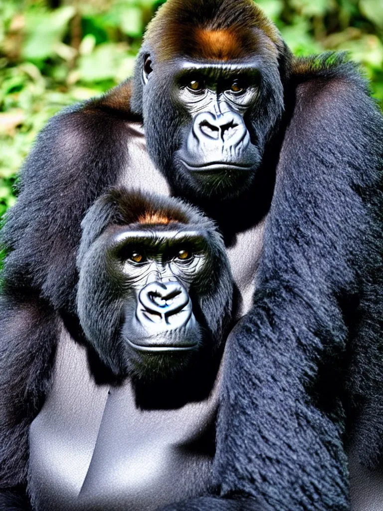 Prompt: photograph of vacuum sealed gorilla