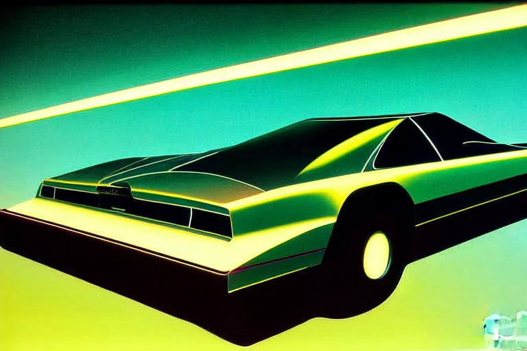 Image similar to designed by syd mead stylized poster of a single toyota soarer concept, thick neon lights, ektachrome photograph, volumetric lighting, f 8 aperture, cinematic eastman 5 3 8 4 film