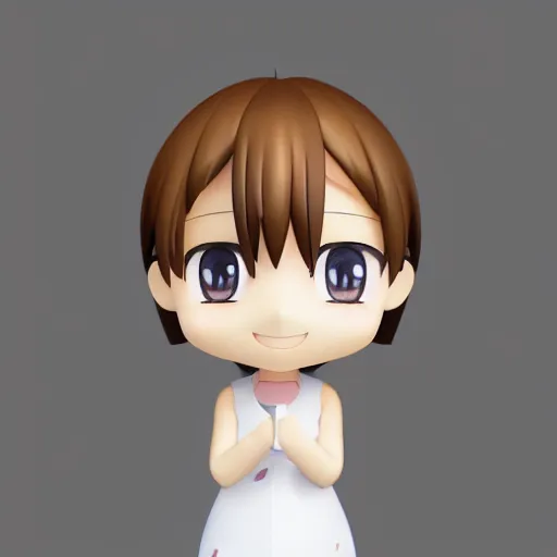 Prompt: character face portrait of a singular kawaii chibi in the sytle of kyoto animation, in simple background, nendoroid eyes, blender, toon rendering, toon shader, unity chan