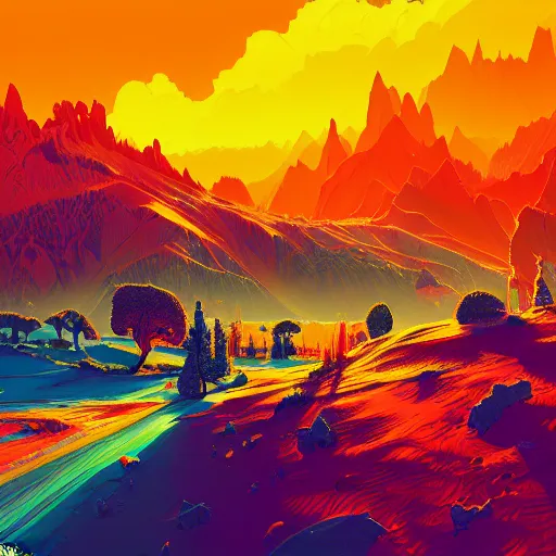 Image similar to alcohol under the microscope, Bright colors, fantastic landscape, hyperrealism, no blur, 4k resolution, ultra detailed, style of Anton Fadeev, Ivan Shishkin, John Berkey