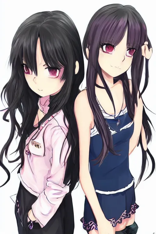 Prompt: two beautiful female idols in causal clothes standing face to face angry, detailed anime art