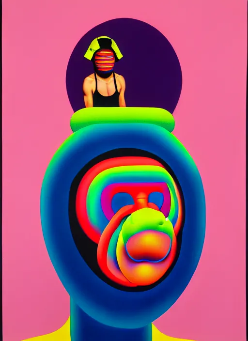 Image similar to person wearing a balaclava by shusei nagaoka, kaws, david rudnick, airbrush on canvas, pastell colours, cell shaded, 8 k