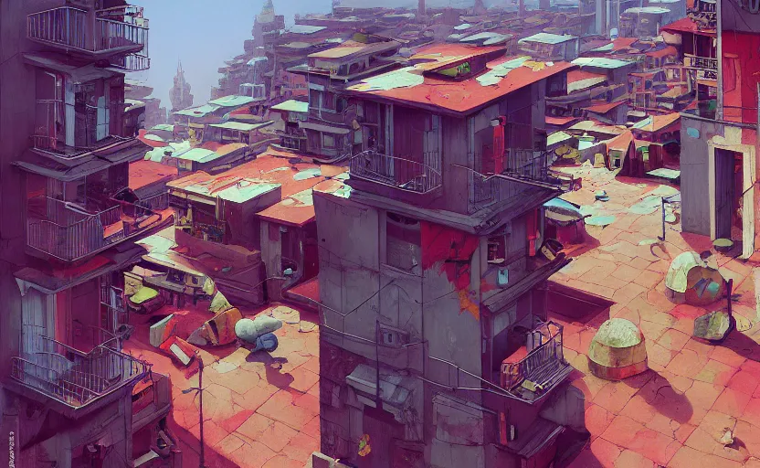 Image similar to Mysteriuos Favela, very coherent, painted by Edward Hopper, Wayne Barlowe, painted by James Gilleard, airbrush, art by JamesJean