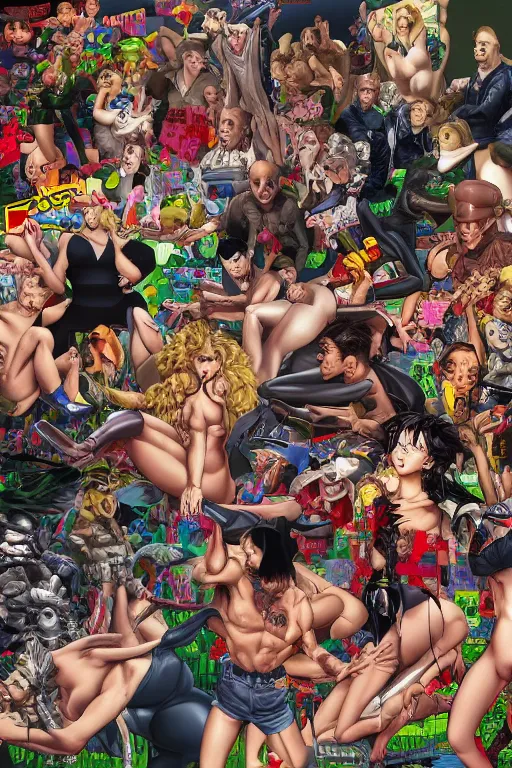 Image similar to place full of tunnel rats. pop art, pixel, hyperrealistic, art by artgerm and richard hamilton and mimmo rottela and bob rafei and kazuma kaneko and bengus and yoshitaka amano, subject point of view with differentiation