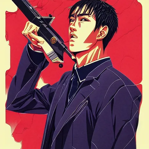 Image similar to Onizuka from GTO illustration, medium shot, intricate, elegant, highly detailed, digital art, ffffound, art by JC Leyendecker and sachin teng