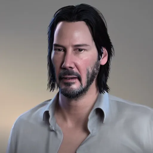 Prompt: Keanu reeves 3D modeling charter Full view by Pixar 4K detailed super realistic