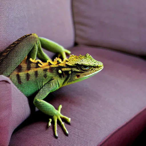 anthro lizard sitting on a couch, National Geographic Stable