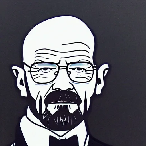 Prompt: Walter White with pork pie black hat, accurate anatomy, highly detailed, realistic, centered, portrait