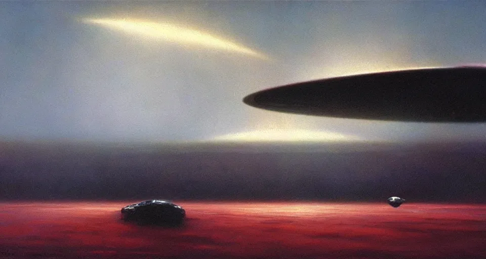 Prompt: masterpiece oil painting by the great famous sci - fi artist john harris.