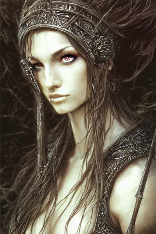 Prompt: head and shoulders portrait of a druid, female, high fantasy, dnd, by luis royo and stanley artgerm lau