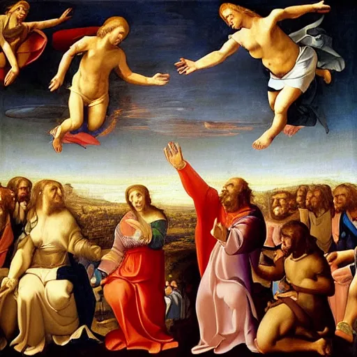 Prompt: The righteous hand of god renaissance painting beautiful!