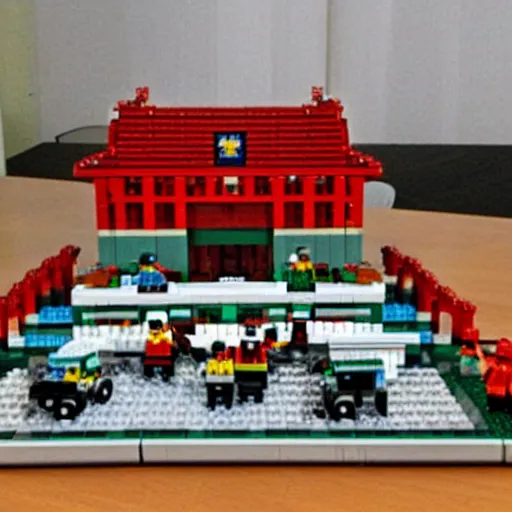 Prompt: Tiananmen Square Lego Set