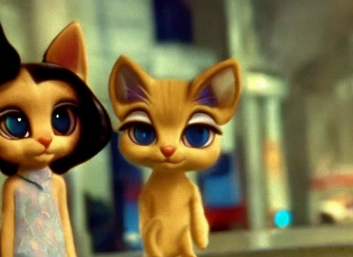 Image similar to littlest pet shop cat in bladerunner ( 1 9 8 2 )