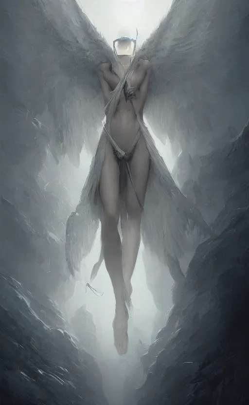 Prompt: the angel of death, soft grey and blue natural light, intricate, digital painting, artstation, concept art, smooth, sharp focus, illustration, art by greg rutkowski and luis rollo and uang guangjian and gil elvgren, symmetry!
