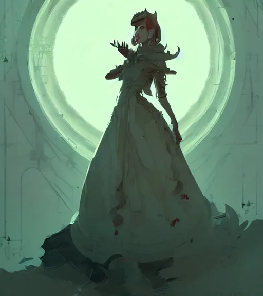 Prompt: portrait of a baroque dress design from fantasy world for dragon queen by atey ghailan, by greg rutkowski, by greg tocchini, by james gilleard, by joe fenton, by kaethe butcher, dynamic lighting, light color scheme, grunge aesthetic