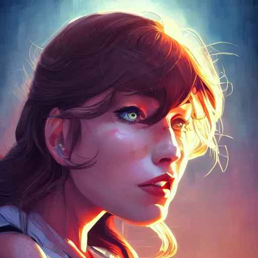 Image similar to wide open wife mouth, close - up, defiant, pin - up, light effect, hyper detailed, intricate, elegant, highly detailed, digital painting, artstation, concept art, matte, sharp focus, illustration, by dan mumford, yusuke murata, makoto shinkai, ross tran