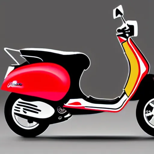 Prompt: experimental abstract Vespa design using new shapes and material for the neo Vespa of the future.