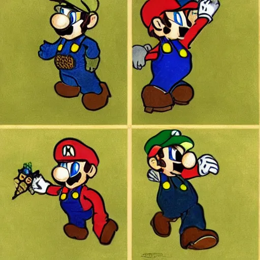 Image similar to highly detailed Super Mario Brothers, by Van Gogh