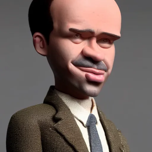 Prompt: man huge forehead tiny face claymation