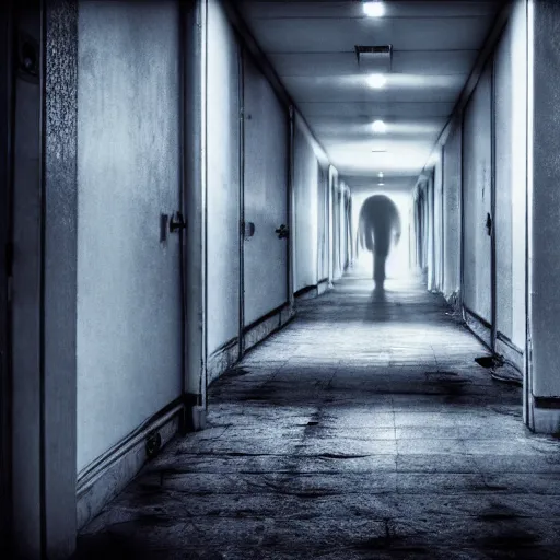 Prompt: photo darkness dark horror fear hospital unreal highly detailed