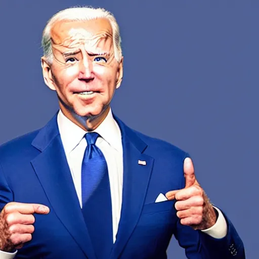 Image similar to blue joe biden with blue light blue skin blue