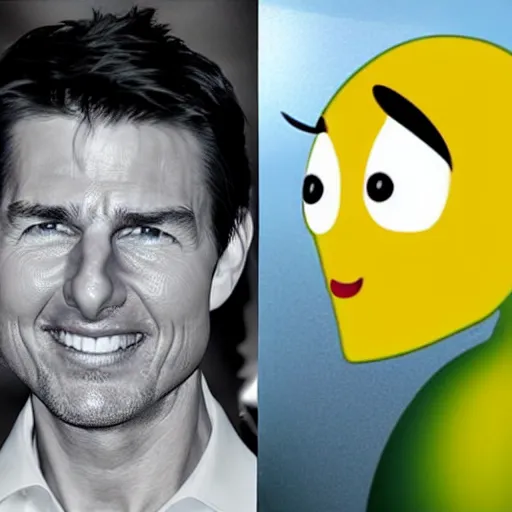 Image similar to tom cruise as a citron, citron head!!!!