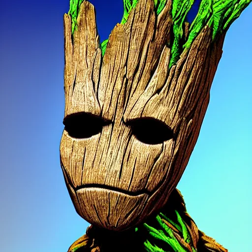 Image similar to groot in stem punk style 4 k detailed super realistic