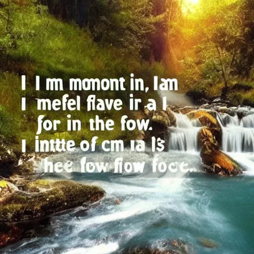 Prompt: I am in the moment, going with the flow