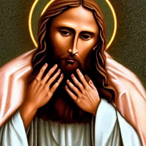 Image similar to facepalm jesus