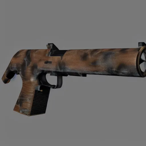 Prompt: gun made out of skin, 4k image