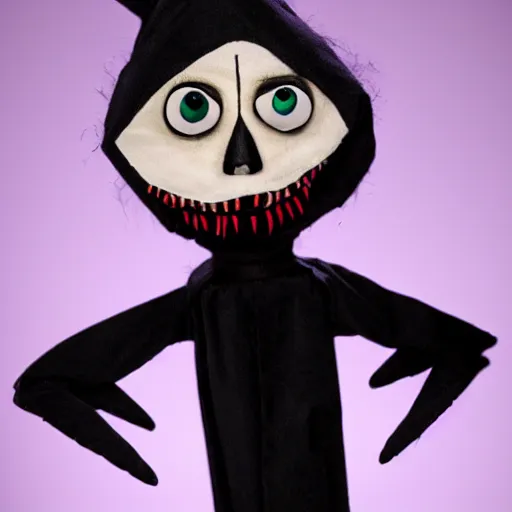 Prompt: scary puppet, 4 k, in the style of tim burton