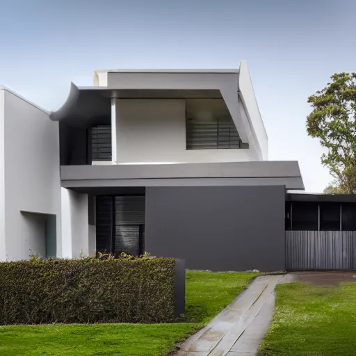 Image similar to stunning modern house render with dirty roof, contrast, high octane render, roof cleaning add, shot on canon, 8 k, professional photography