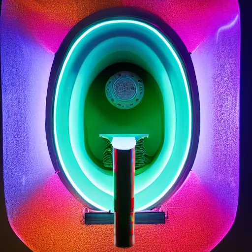 Prompt: An RGB gaming urinal, 4K photo, product photography,