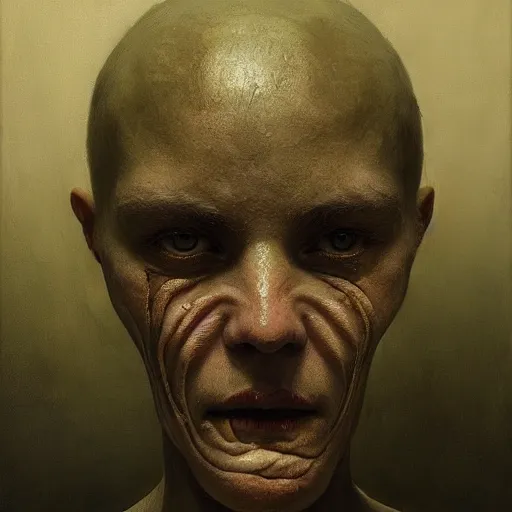 Image similar to a chamomile | highly detailed oil painting, hyperrealistic, very intrincate | cinematic lighting, award - winning | by roberto ferri, giger, beksinski and tom bagshaw | by austin osman spare and william blake, trending on artstation, cgsociety, official art, octane.