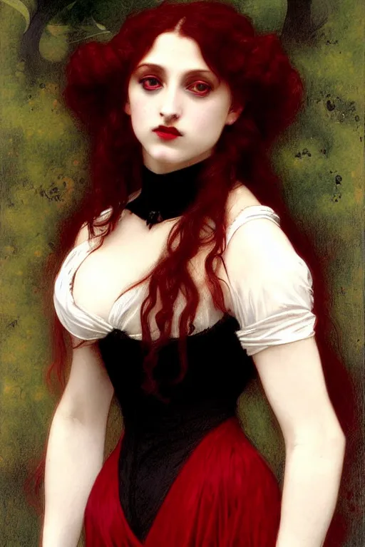 Image similar to victorian vampire, painting by rossetti bouguereau, detailed art, artstation