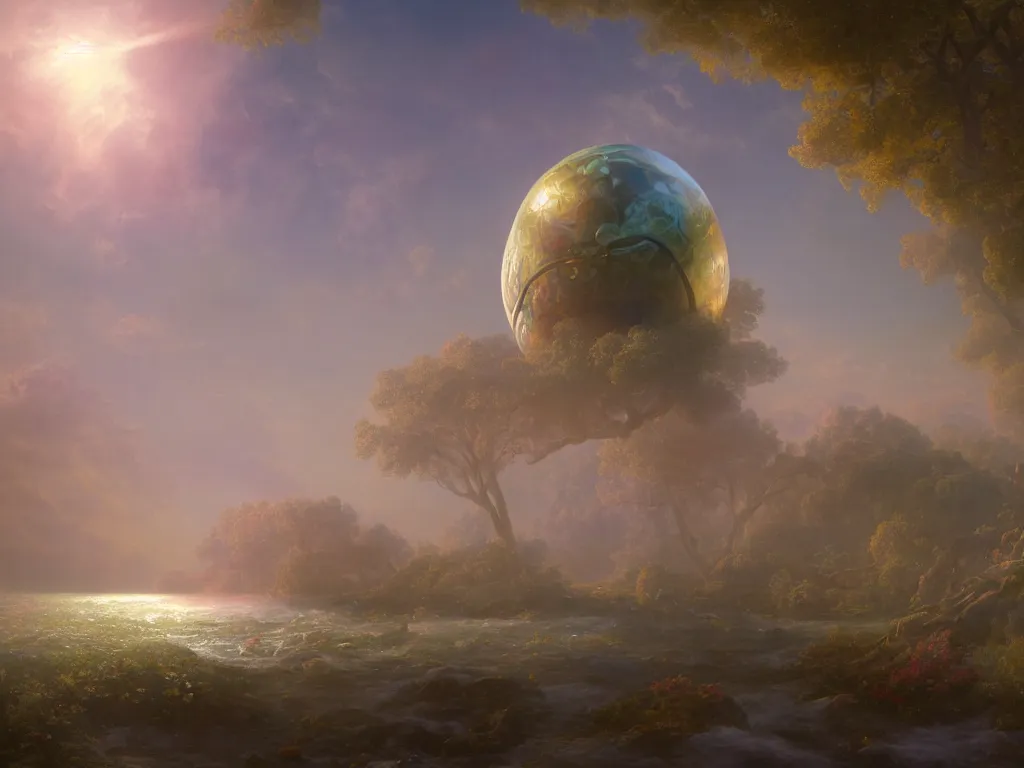 Image similar to 3d render, Sunlight Study, The orb of truth by Rachel Ruysch and Ivan Aivazovsky and ((((Lisa Frank)))), Art Nouveau, 8k, extreme detail, sharp focus, octane render