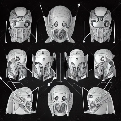 Image similar to a science fiction original concept mask symmetric