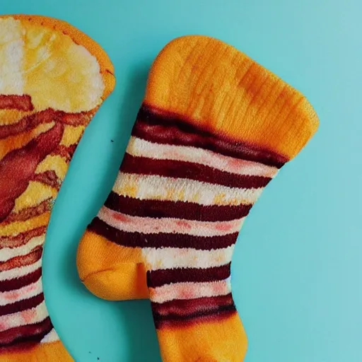 Prompt: bacon cheese socks