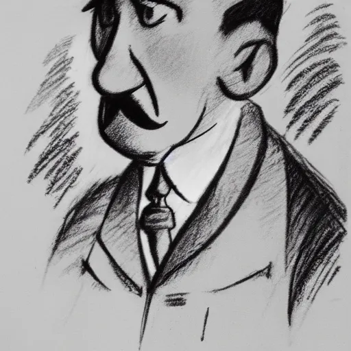 Image similar to milt kahl pencil sketch of adolf hitler warner brothers cartoon