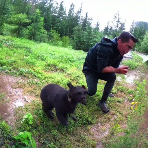 Image similar to trail cam footage of xavi hernandez getting caught taking a dump