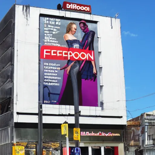 Prompt: feep popon billboard