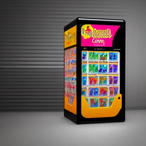 Prompt: concept art of a vending machine of emotion, emotion come with a cute packaging, realistic, octane render, unreal engine